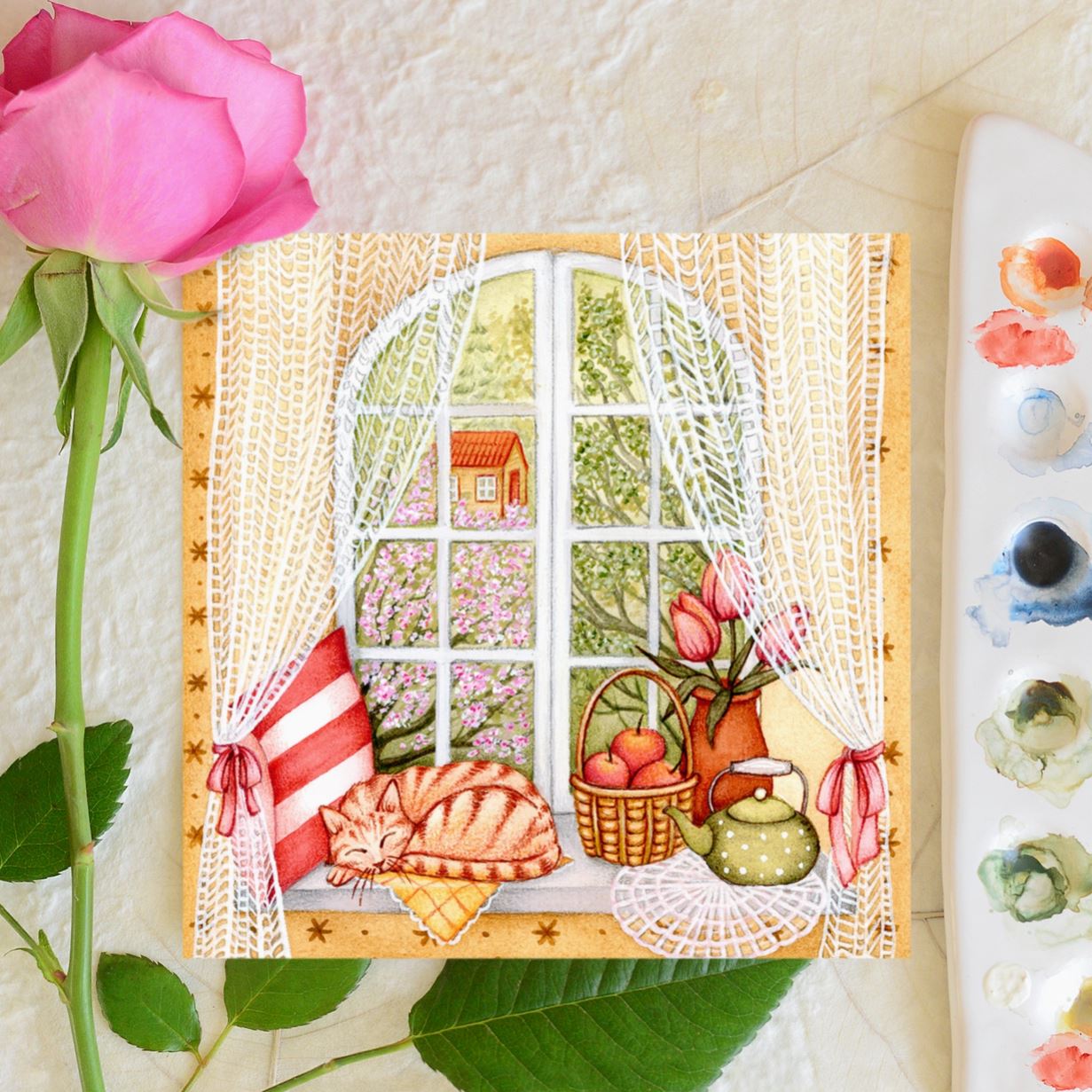 Carte postale ou de vœux - Le printemps arrive