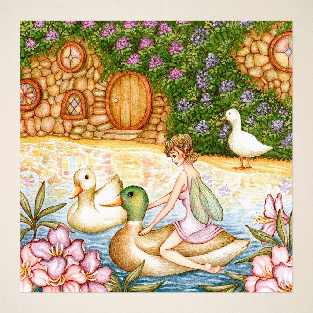 Carte postale ou de vœux - Une fée du printemps