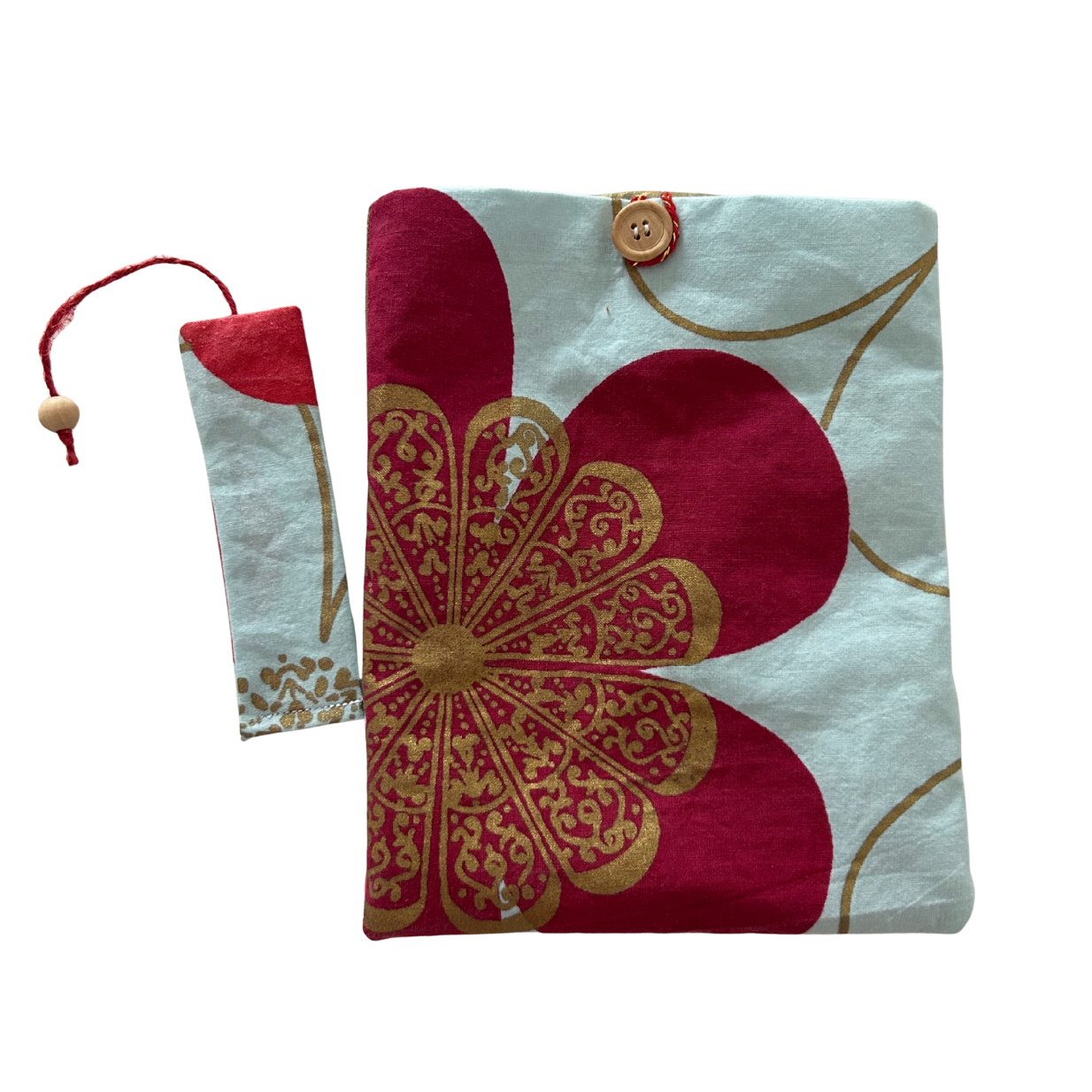 Housse protège livre + Marque-page offert - Pièce unique - Fleurs