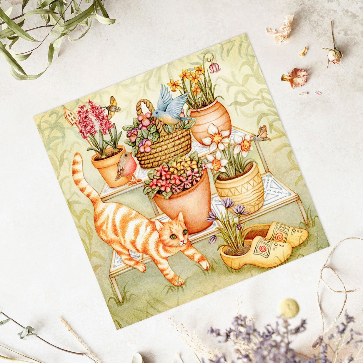 [PRÉCOMMANDE] Carte postale ou de vœux - Un chat de jardin