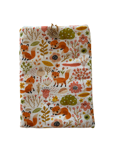 Housse protège livre + Marque-page offert - Pièce unique - Renard