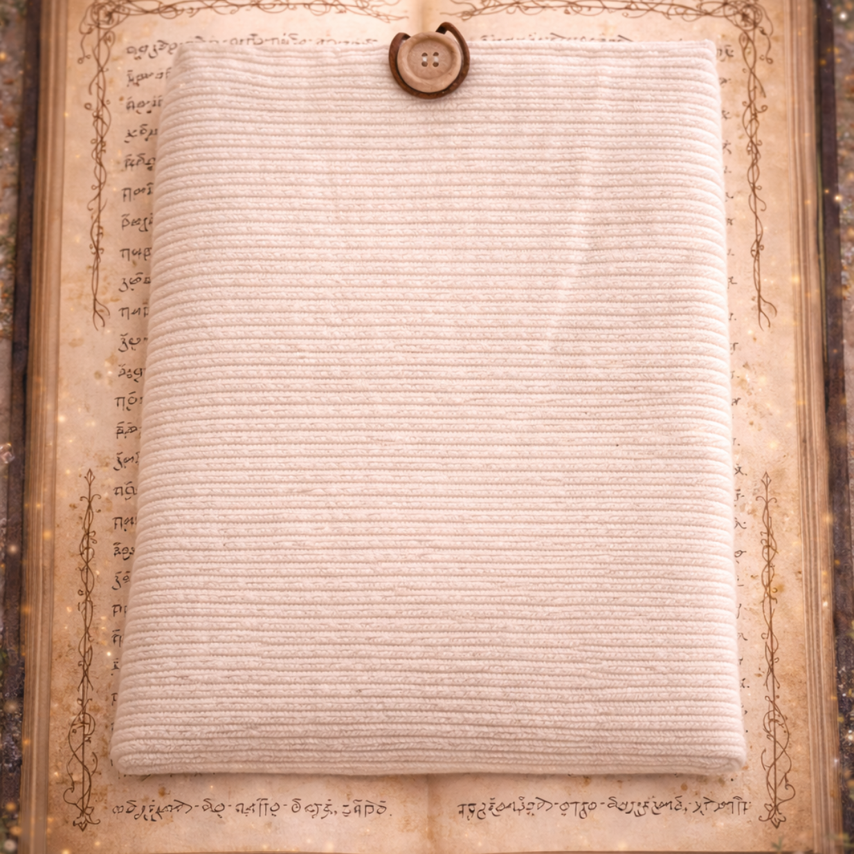 Housse protège livre - Pièce unique - Velours écru