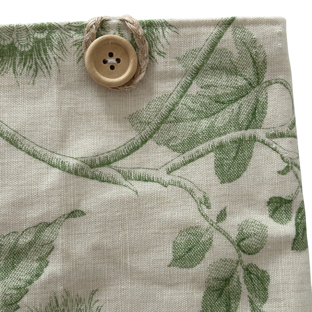 Housse protège livre + Marque-page offert - Pièce unique - Fleurs vertes