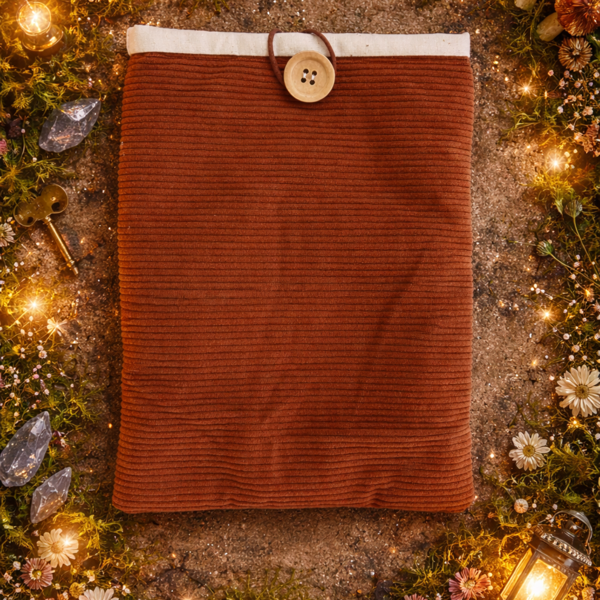 Housse protège livre - Pièce unique - Velours camel