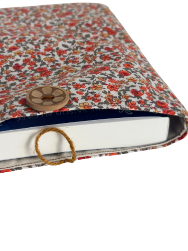 Housse protège livre - Pièce unique - Liberty orange