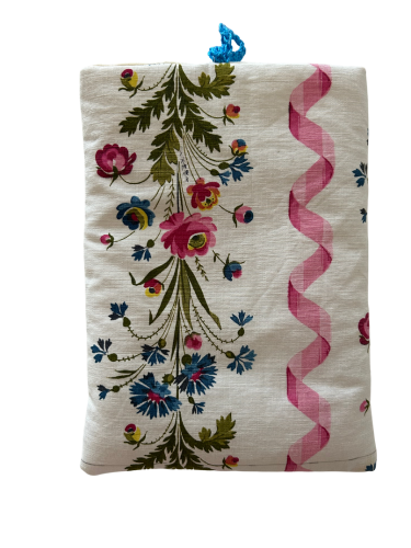 Housse protège livre + Marque-page offert - Pièce unique - Fleurs printanières