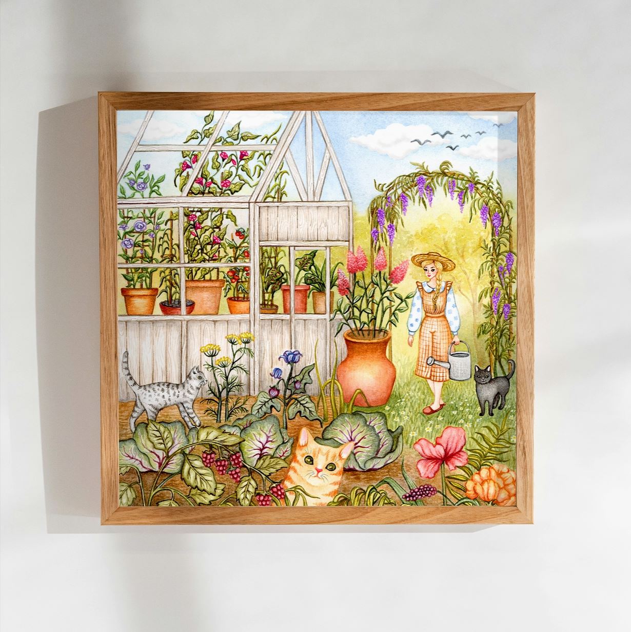 Carte postale ou de vœux - Ronronnements parmi les pétales