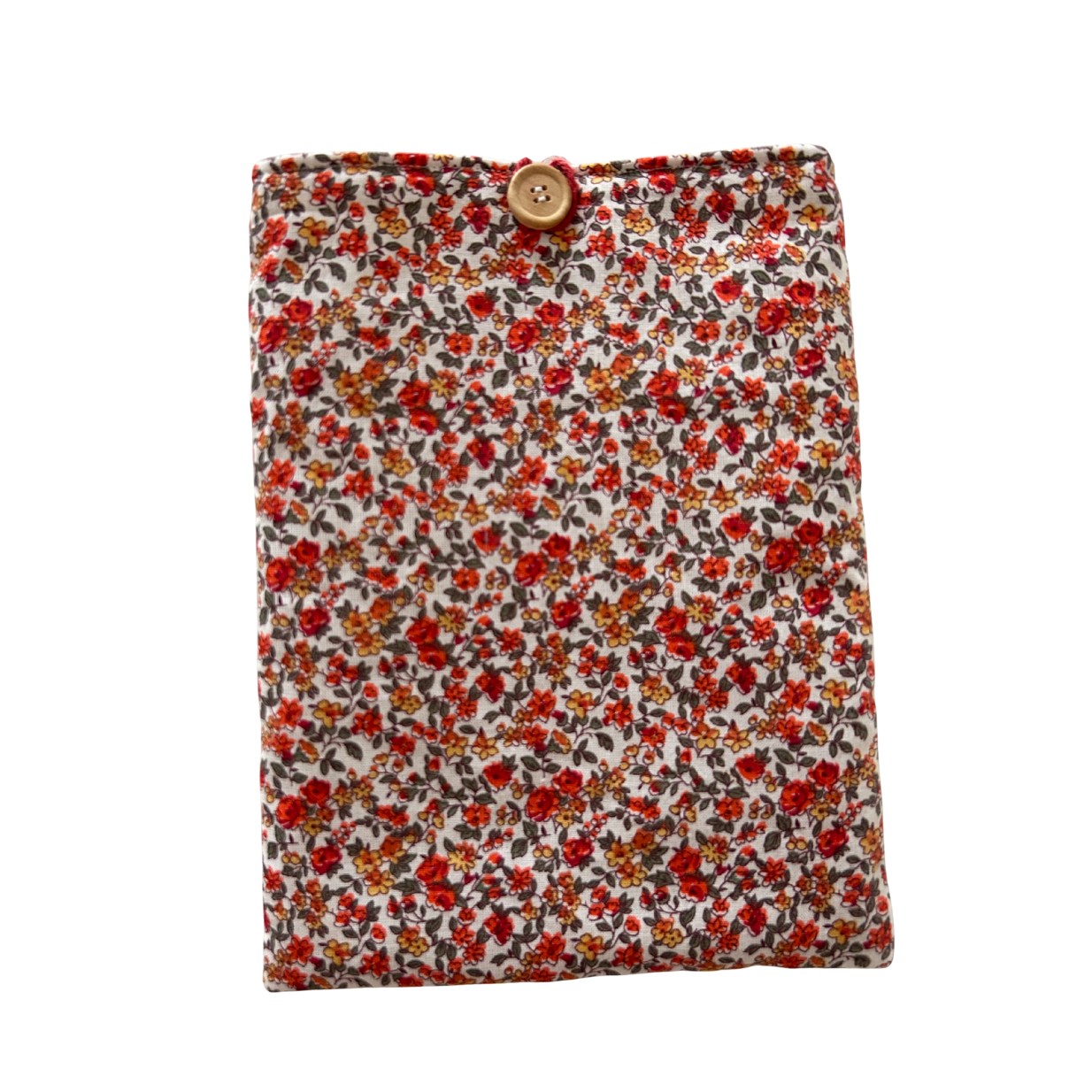 Housse protège livre + Marque-page offert - Pièce unique - Liberty orange