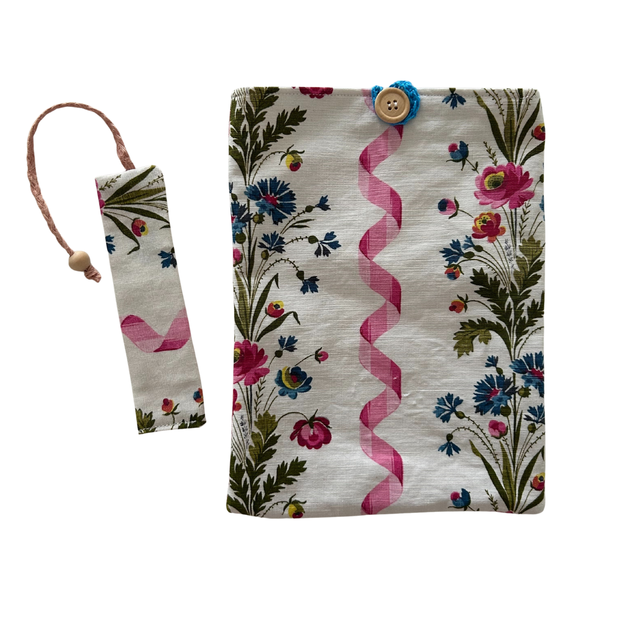 Housse protège livre + Marque-page offert - Pièce unique - Printemps