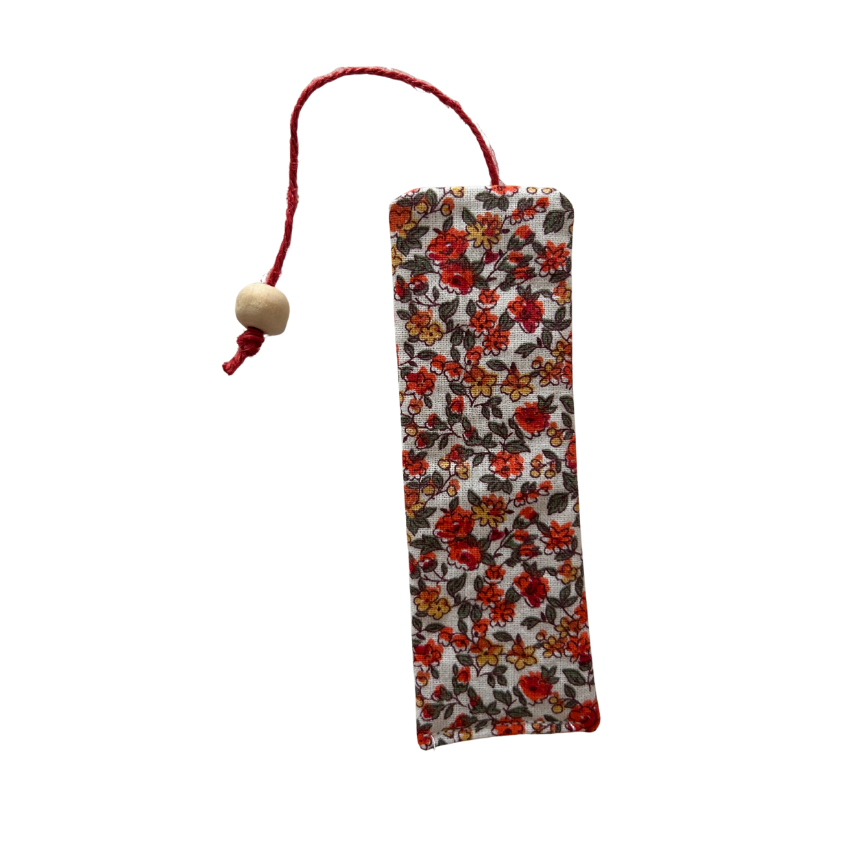 Housse protège livre + Marque-page offert - Pièce unique - Liberty orange