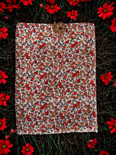 Housse protège livre - Pièce unique - Liberty orange