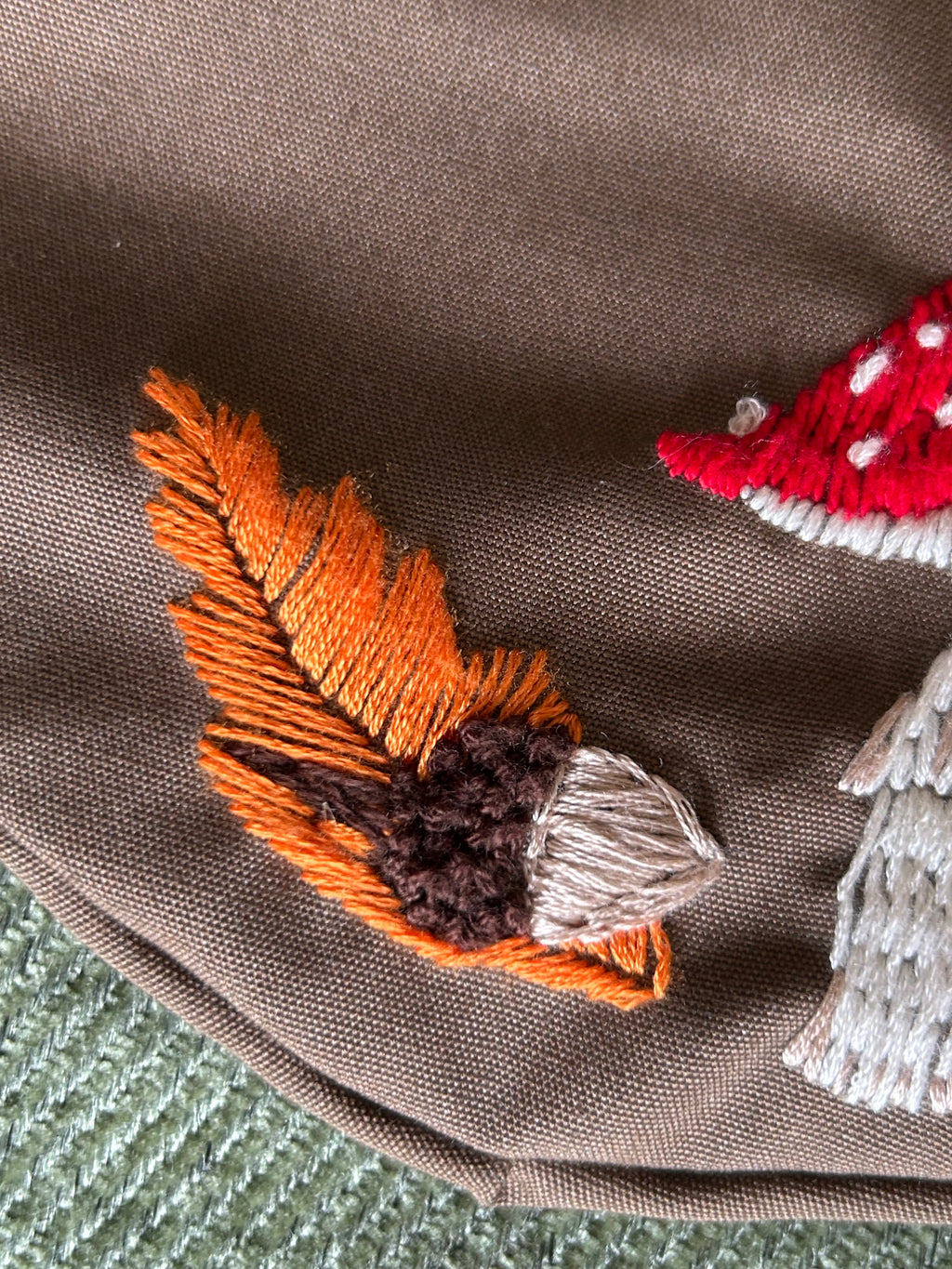 Sac banane brodé champignon