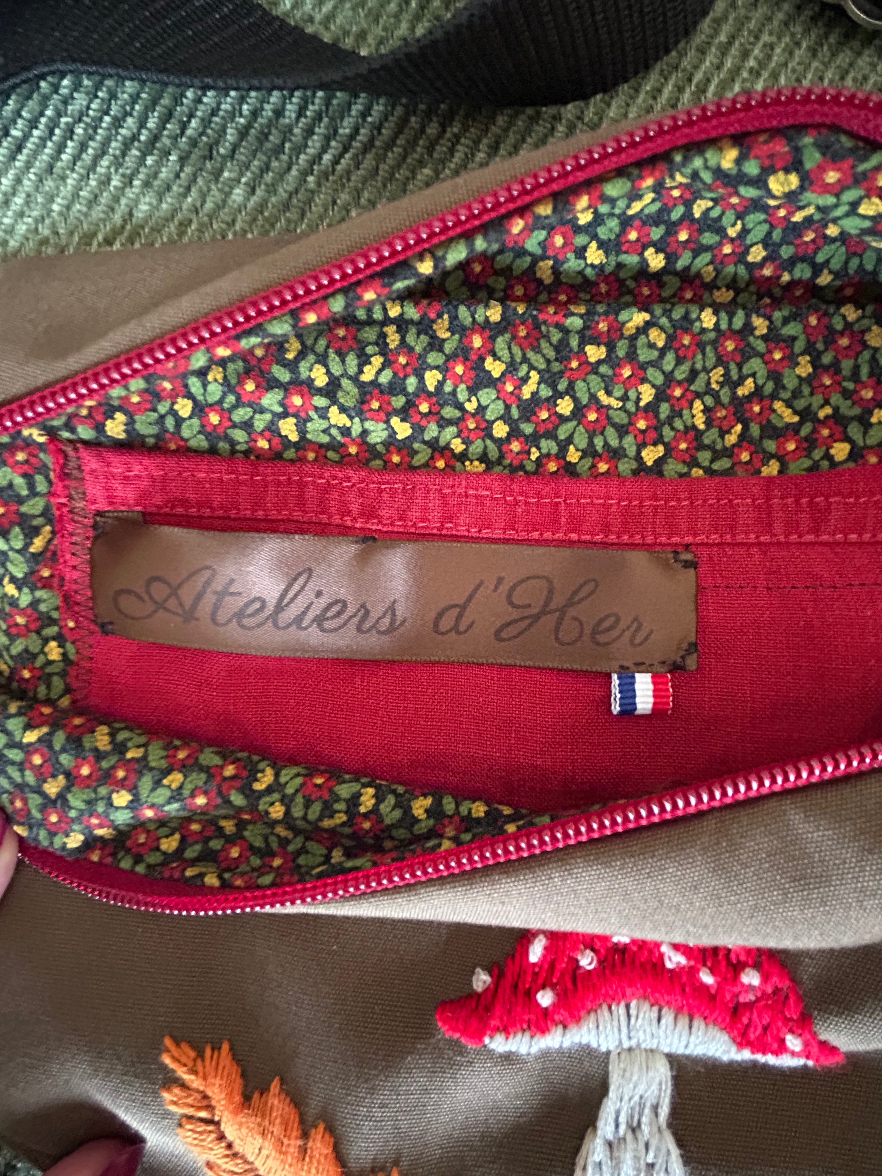 Sac banane brodé champignon