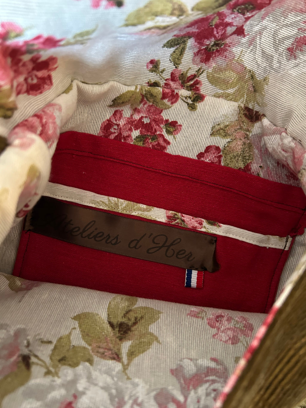 Sacoche réversible velours kaki